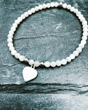 Load image into Gallery viewer, Mother of Pearl and Silver Heart Charm
