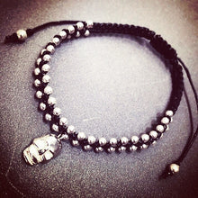 Load image into Gallery viewer, Friendship Bracelet Silver Skull Charm
