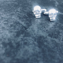 Load image into Gallery viewer, Silver Skull Cufflinks
