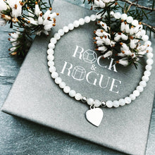 Load image into Gallery viewer, Mother of Pearl and Silver Heart Charm
