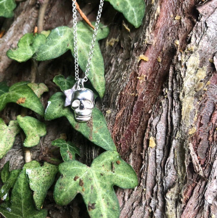 Skull and star Rollo Chain Pendant Necklace