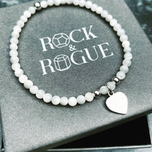 Load image into Gallery viewer, Mother of Pearl and Silver Heart Charm
