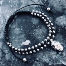 Load image into Gallery viewer, Friendship Bracelet Silver Skull Charm
